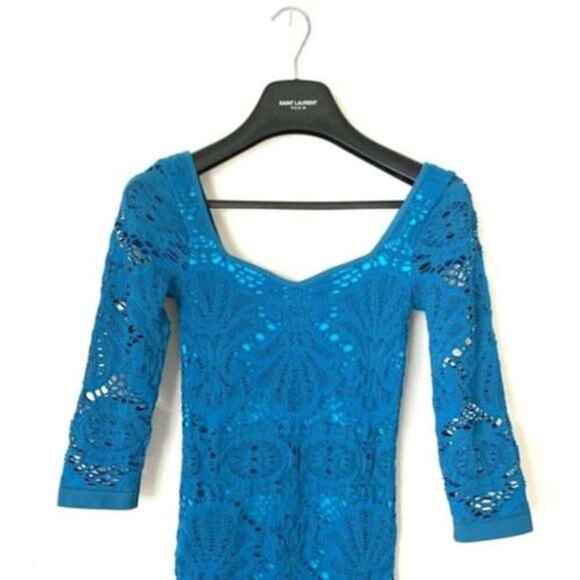 INTIMATELY FREE PEOPLE Teal Lace Dress‎  3/4 Sleeve Size XS/S - Picture 2 of 5